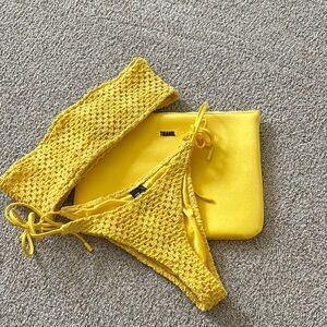TRIANGL Sunny Yellow Crochet Bikini Set